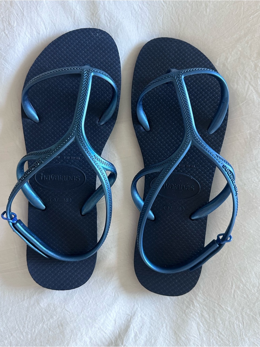 Havaianas Metallic Navy Blue Strappy Women's Sandals
